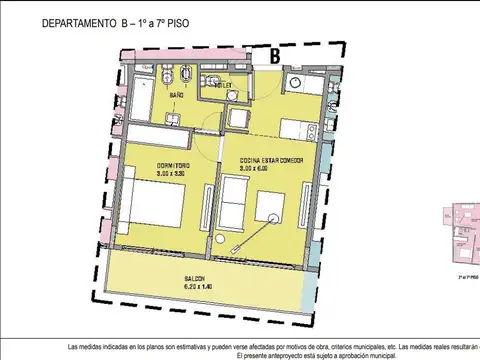 Departamento en Venta de 2 ambientes