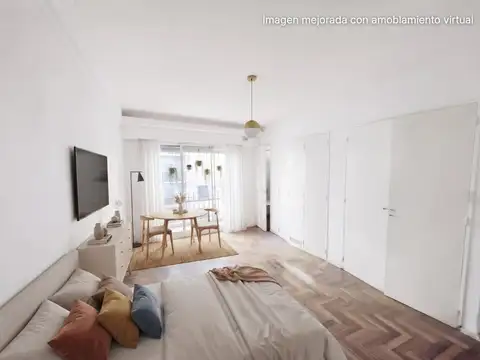 Monoambiente en venta en Palermo al frente con balcón.