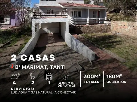 VENTA DE 2 CASAS DE DOS DORMITORIOS EN UN MISMO TERRENO A 100M DE LA RUTA EN TANTI!