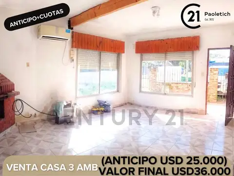 VENTA CASA 3 AMBIENTES ING ALLAN