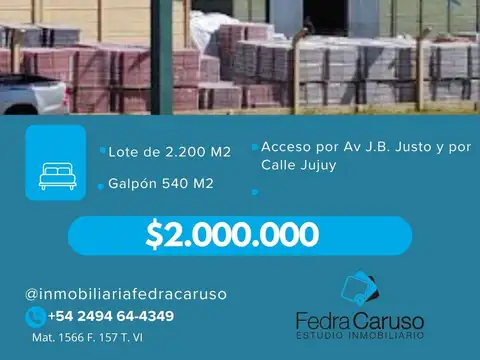 Galpón en alquiler en J. B. Justo al 1500 – 540 m² Paz Hnos.