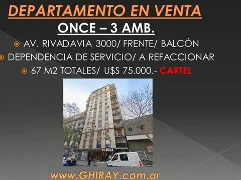 Departamento en Venta de 3 ambientes