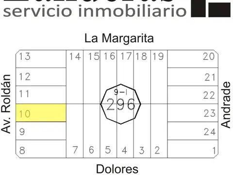 Terreno en Venta 13,34  mts Frente