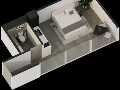 Departamento Monoambiente con 1 baño