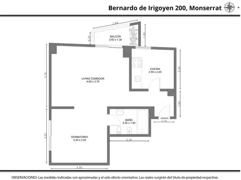 Departamento en Venta de 1 dormitorio