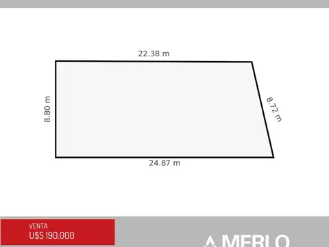 Terreno en Venta 24  mts Fondo
