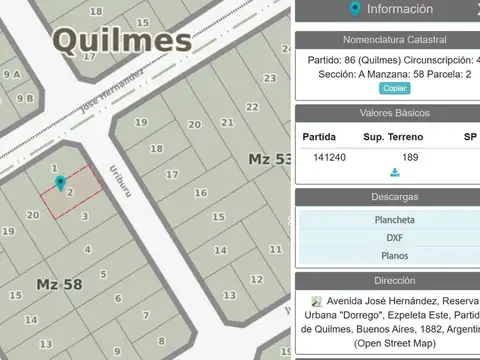 Terreno en Venta en Ezpeleta Este, USD 41.500