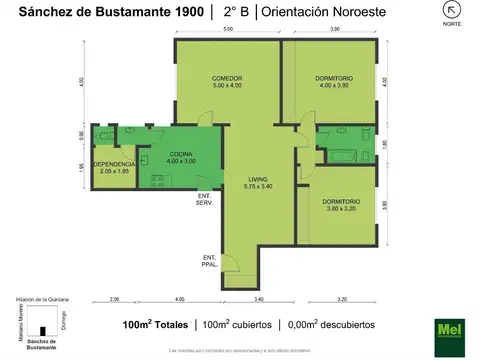Sanchez De Bustamante 1900, Piso 2
