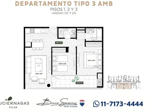 Departamento en Venta de 3 ambientes