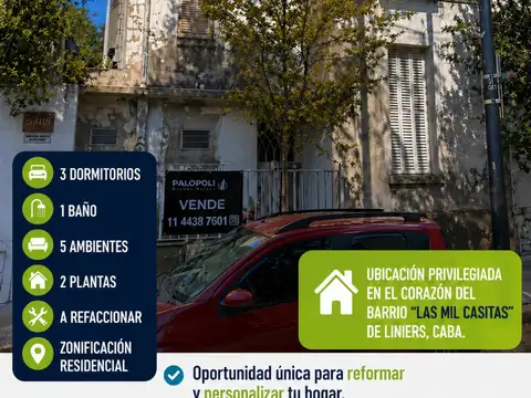 LINIERS - Casa sobre lote propio  - Las mil casitas