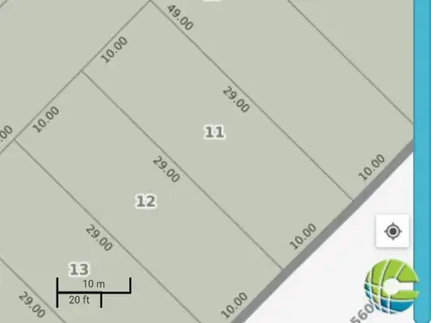 Terreno en Venta 10  mts Frente
