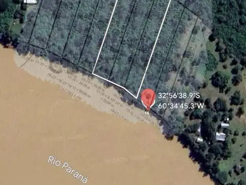 LOTES CON ESCRITURA EN  VENTA  ISLAS, FRENTE A ESTACION FLUVIAL,ENTRE RIOS, NUM 16, 17, 18. PRECIO P