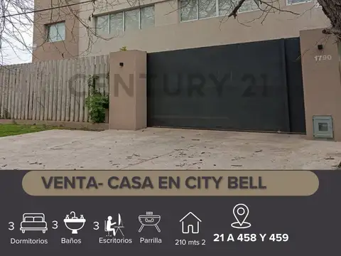 RETASADA   VENTA CASA EN CITY BELL 5 AMBIENTES