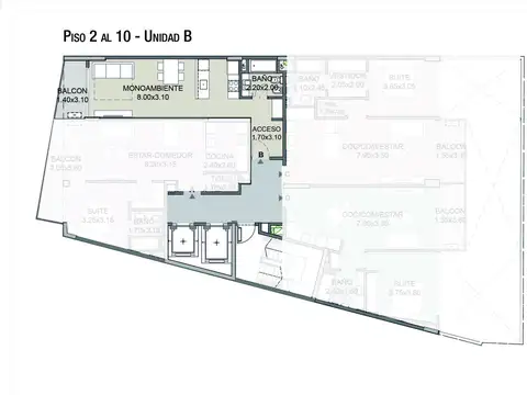 Departamento Monoambiente con 1 baño