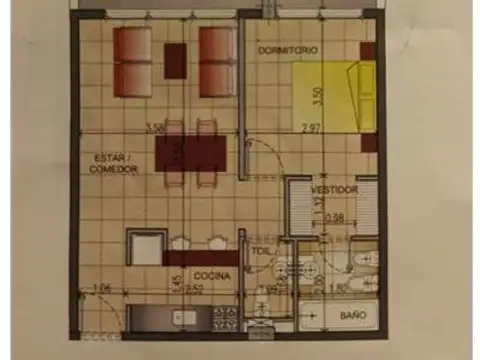 Departamento en Venta de 1 dormitorio