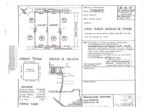 Terreno Fraccion  en Venta,  Zárate