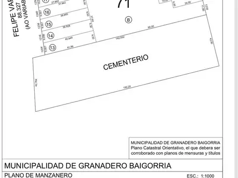 Terreno en Venta 50  mts Fondo