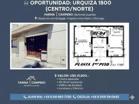 URQUIZA 1800 | AMPLITUD Y UBICACIÓN ESTRATÉGICA 1 dormitorio