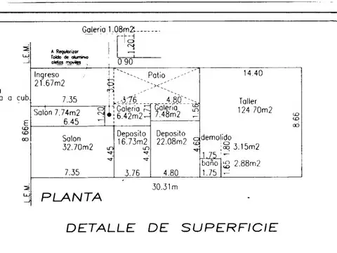 Galpon en Venta 8  mts Frente