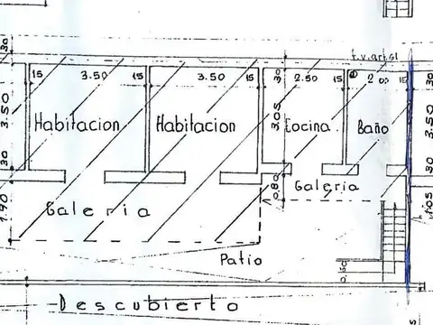 Depto Tipo Casa 7 ambientes con 2 baños