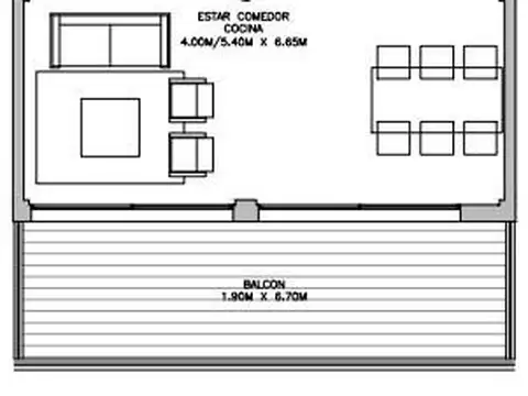 Departamento 3 ambientes con 2 baños