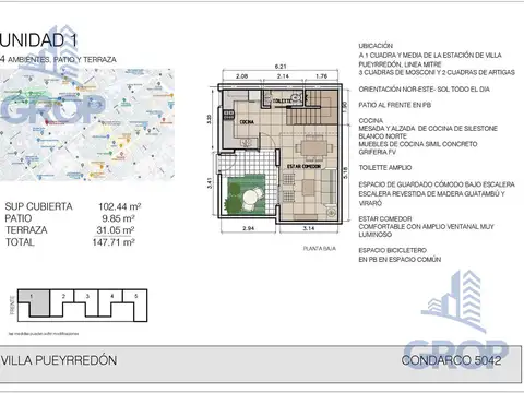 Venta PH 4 ambientes, suite, patio, terraza, excelente, frente. sin expensas. Villa Pueyrredon,
