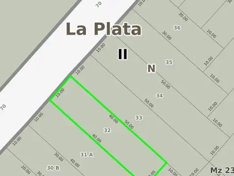 Terreno en Venta en Los Hornos, USD 50.000