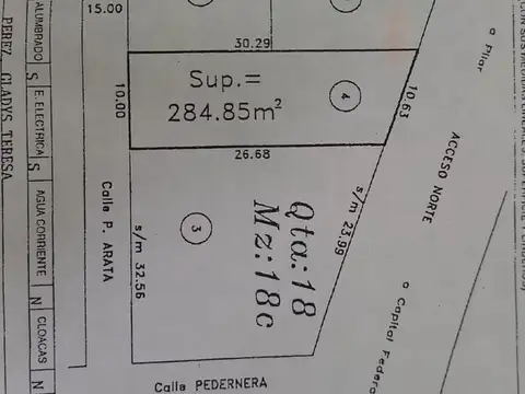 Terreno en Alquiler 39  mts Fondo