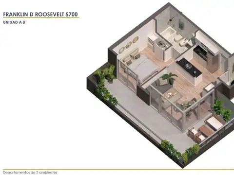 Venta Piso de 2 Ambientes Balcón Vista Abierta