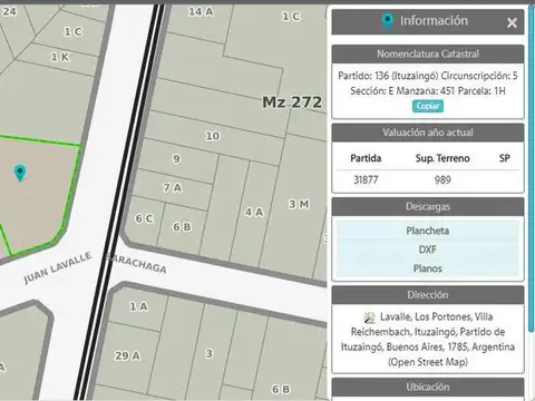 Terreno en Venta de 988,0 m2