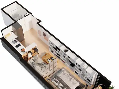 Departamento Monoambiente con 1 baño