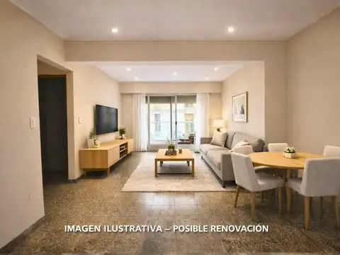 Departamento de 1 dormitorio con balcón al frente/Centro