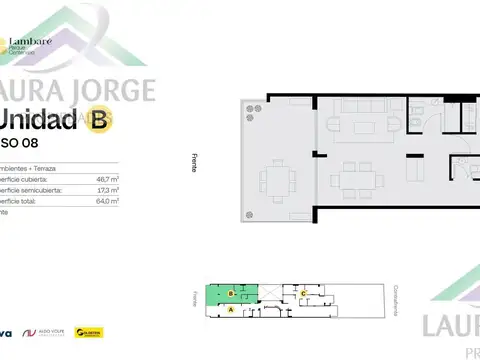 Departamento 2 ambientes con 1 baño