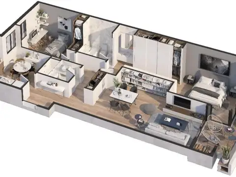 Departamento 3 ambientes con 2 baños