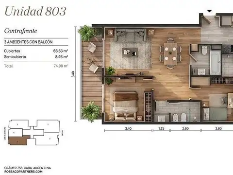 Departamento en Venta en Colegiales, USD 250.210