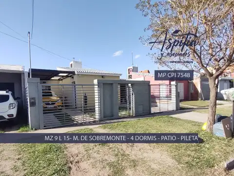 ALQUILER Casa 3 dormitorios y escritorio Pileta en Marqués de Sobremonte - MZ 9 L 15