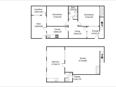 Depto Tipo Casa en Venta 35 años