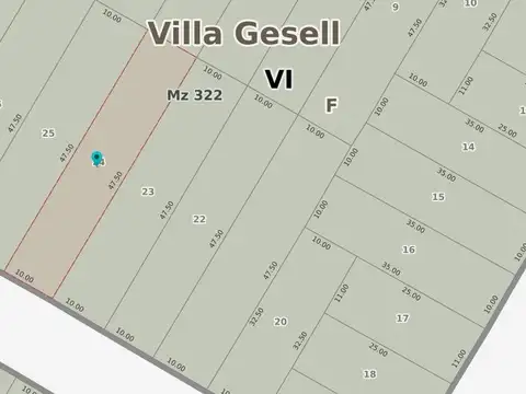 Terreno en Venta 10  mts Fondo