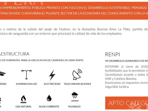 PARQUE TECNOLÓGICO E INDUSTRIAL INTEPARK-LOTE 125 y 126