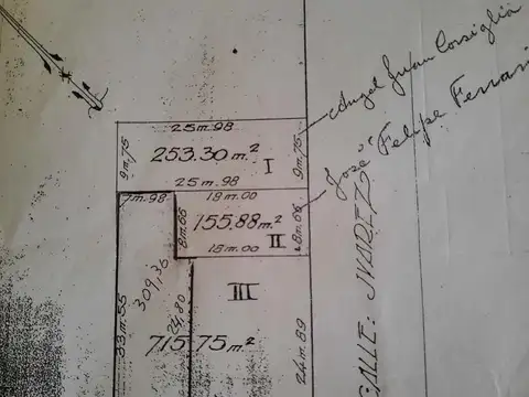 Terreno en Venta 9  mts Frente