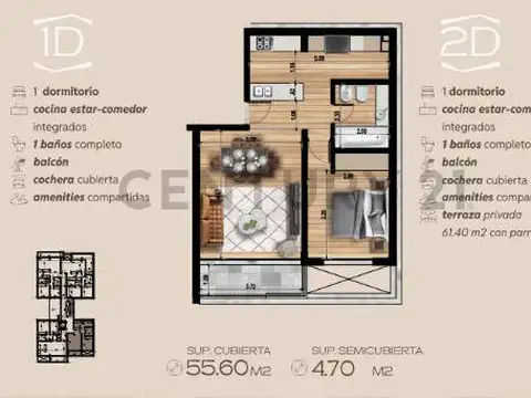 VENTA, Departamento de 1 dormitorio con terraza privada de Pozo, CITY BELL