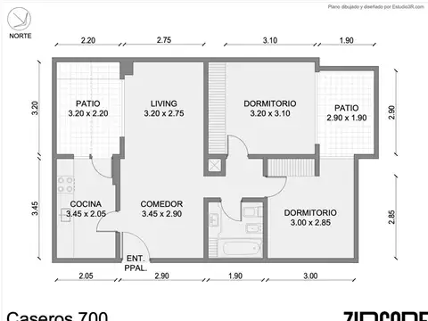 Departamento en Venta de 3 ambientes