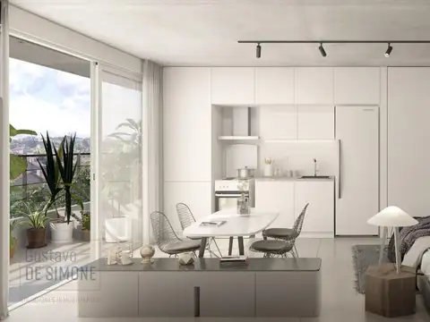 Departamento monoambiente con balcón al frente en Villa Urquiza