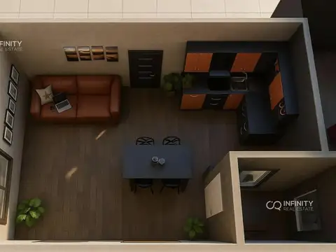 Departamento 2 ambientes con 1 baño