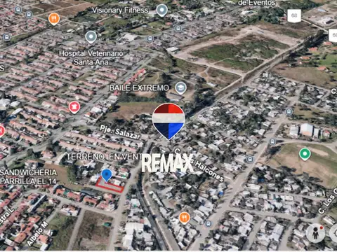 Venta terreno Barrio Santa Ana frente en avenida