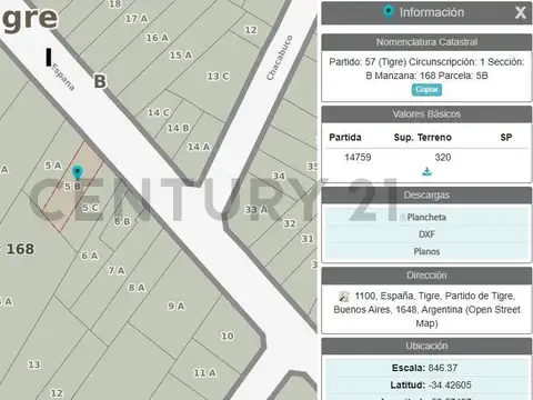 Terreno en Venta 10  mts Frente