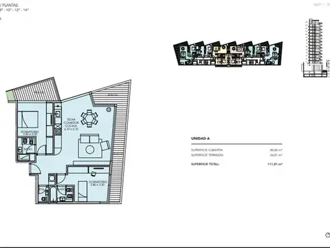 Departamento en Venta de 3 ambientes