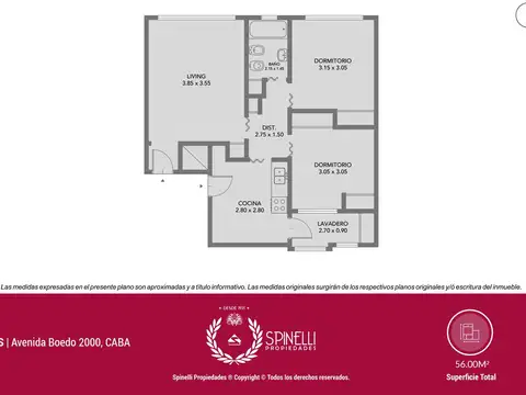 Venta departamento semipiso 3 ambientes 56m² en Boedo Parque Patricios apto crédito muy luminoso