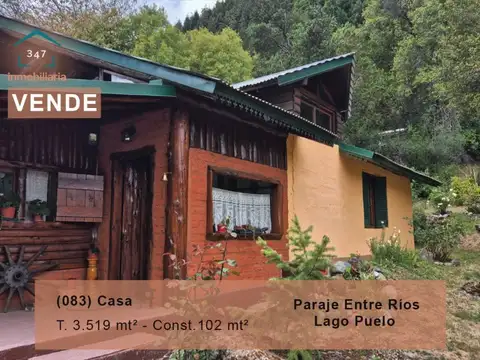 (083) Casa 102m2 en VENTA. en Lago Puelo (Paraje Entre Rios)