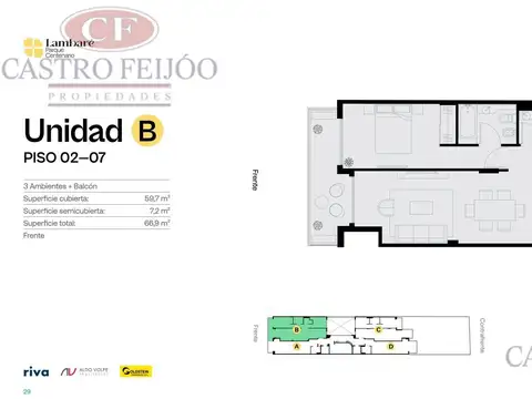 Departamento en Venta de 3 ambientes